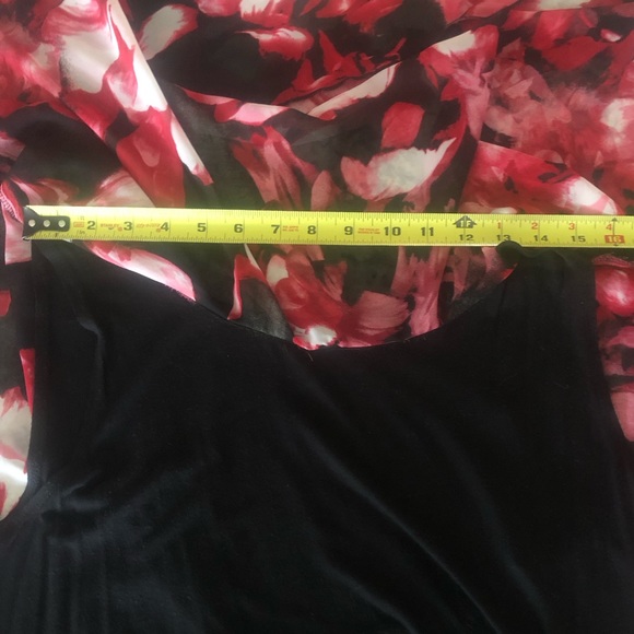 AB Studio Shear Floral 3/4 Length Angel Sleeve Blouse w/Tank Top Women’s Size XL - Picture 12 of 16